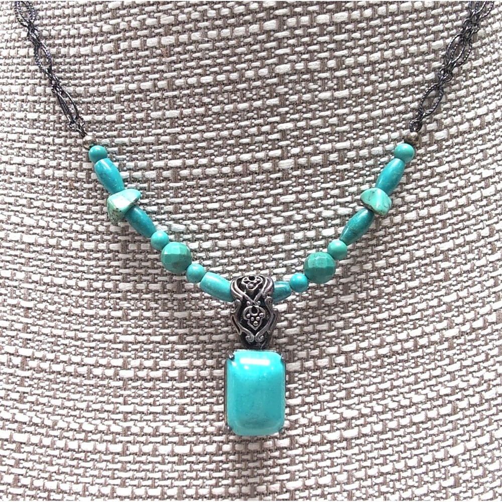 NEW Barse 925 Sterling Silver Turquoise Pendant Necklace 16-18 inch 15.17 g NWT